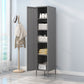Contemporary Style Metal Wardrobe Adjustable Shelves Wardrobe Closet with Legs