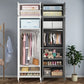 Contemporary Style Metal Wardrobe Adjustable Shelves Wardrobe Closet with Legs