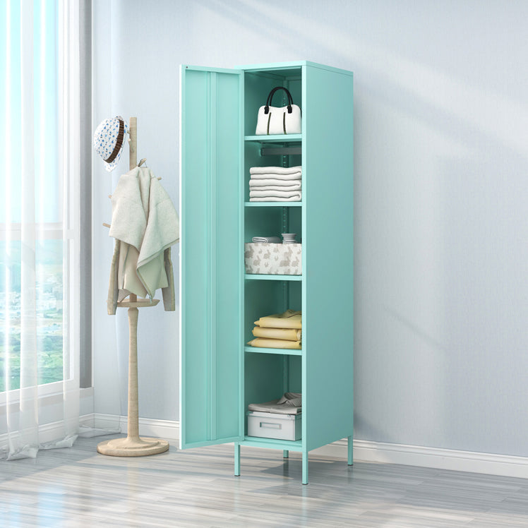 Contemporary Style Metal Wardrobe Adjustable Shelves Wardrobe Closet with Legs