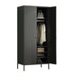 Contemporary Style Metal Wardrobe Adjustable Shelves Wardrobe Closet with Legs