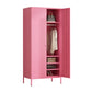Contemporary Style Metal Wardrobe Adjustable Shelves Wardrobe Closet with Legs