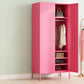Contemporary Style Metal Wardrobe Adjustable Shelves Wardrobe Closet with Legs