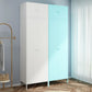Contemporary Style Metal Wardrobe Adjustable Shelves Wardrobe Closet with Legs