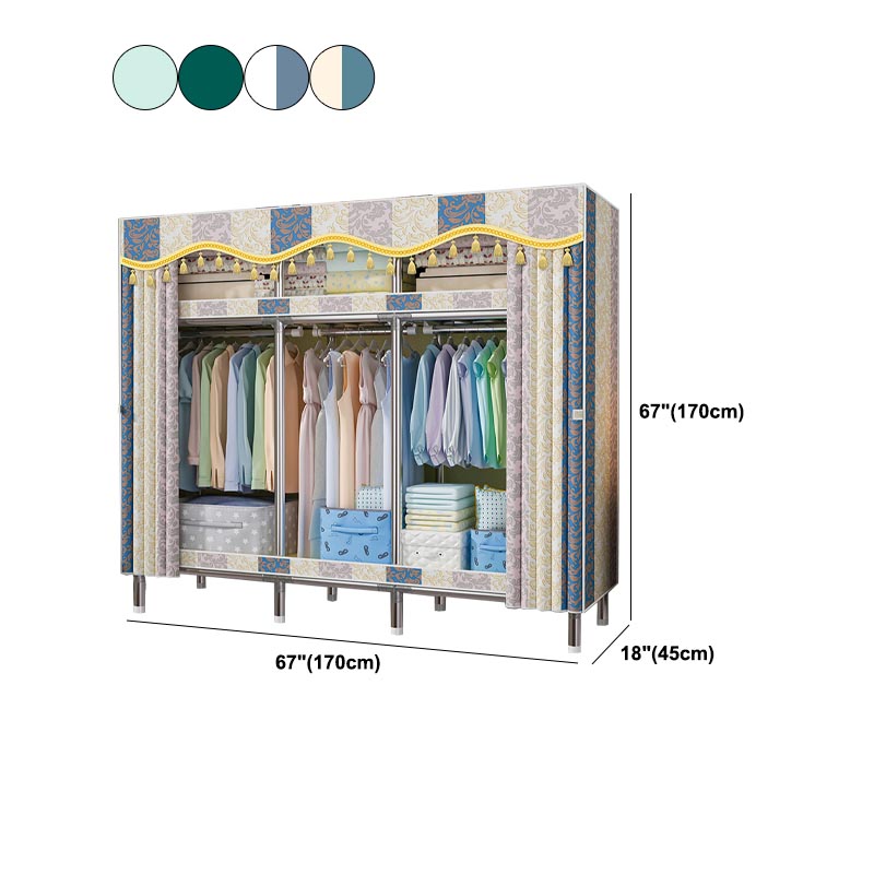 Contemporary Wardrobe Armoire Steel Wardrobe Closet with Legs