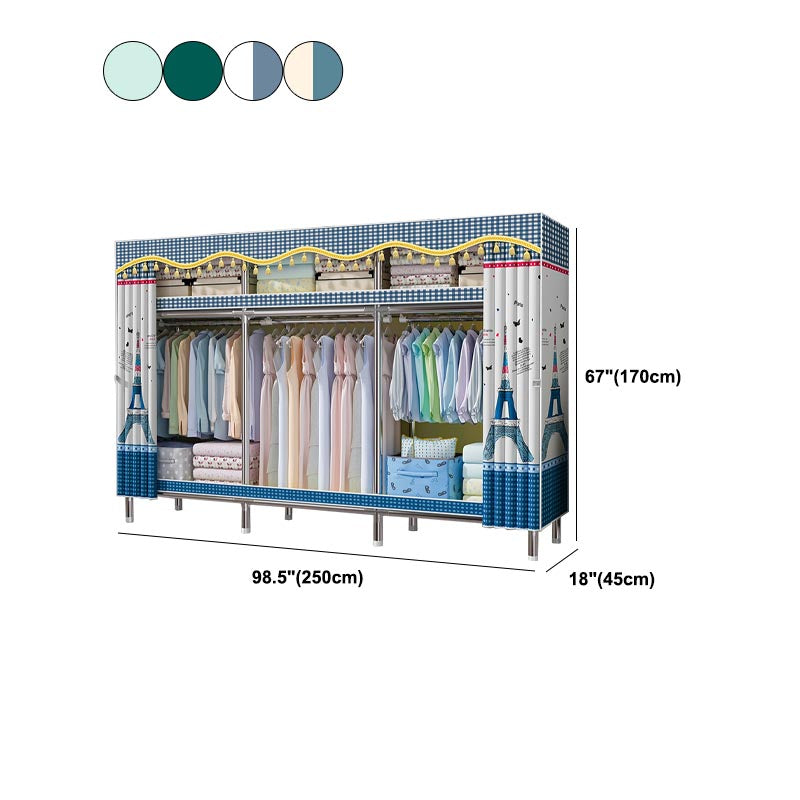 Contemporary Wardrobe Armoire Steel Wardrobe Closet with Legs