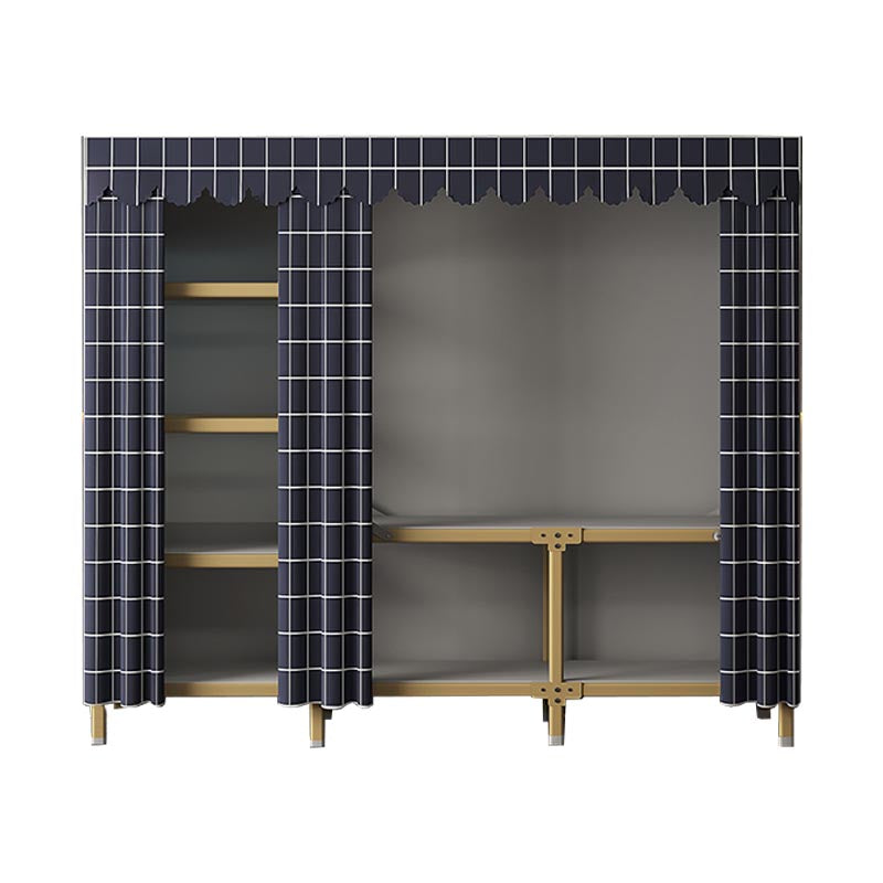 Metal Modern Cabinet for Bedroom Matte Finish Storage Cabinet 64.2"L x 17.7"W x 66.9"H Black Clearhalo 'Armoires & Wardrobes' 'armoires_wardrobes' 'Bedroom Furniture' 'furn' 'furn_armoires_wardrobes' 'Furniture' 6074828