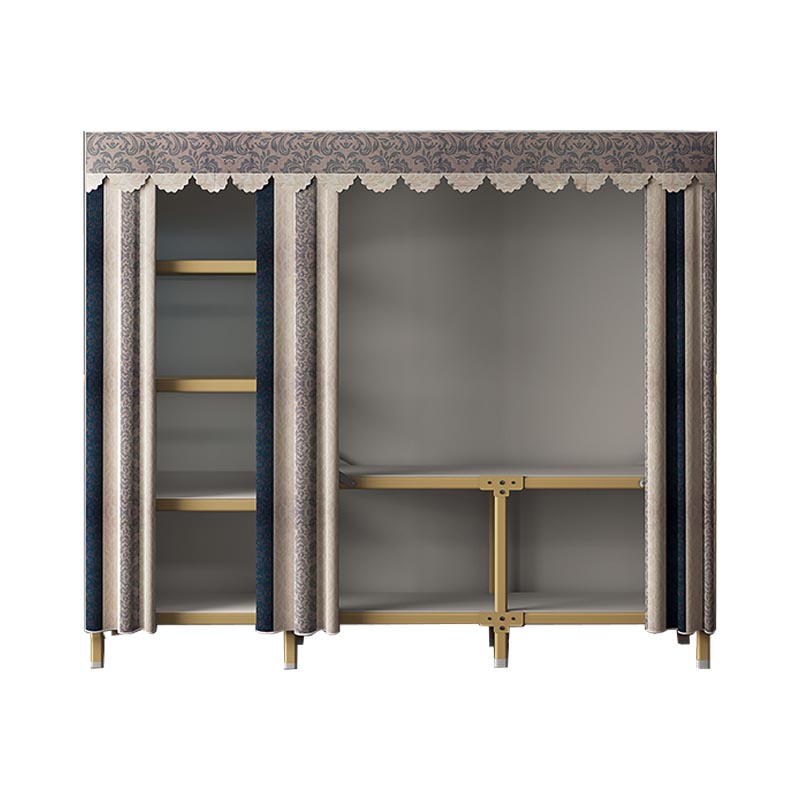 Metal Modern Cabinet for Bedroom Matte Finish Storage Cabinet 64.2"L x 17.7"W x 66.9"H Light Gray Clearhalo 'Armoires & Wardrobes' 'armoires_wardrobes' 'Bedroom Furniture' 'furn' 'furn_armoires_wardrobes' 'Furniture' 6074829