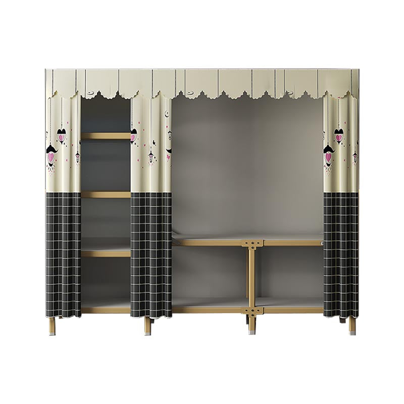 Metal Modern Cabinet for Bedroom Matte Finish Storage Cabinet 64.2"L x 17.7"W x 66.9"H Yellow Clearhalo 'Armoires & Wardrobes' 'armoires_wardrobes' 'Bedroom Furniture' 'furn' 'furn_armoires_wardrobes' 'Furniture' 6074831