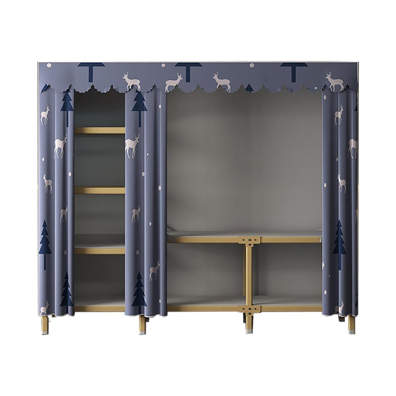 Metal Modern Cabinet for Bedroom Matte Finish Storage Cabinet 64.2"L x 17.7"W x 66.9"H Gray-Blue Clearhalo 'Armoires & Wardrobes' 'armoires_wardrobes' 'Bedroom Furniture' 'furn' 'furn_armoires_wardrobes' 'Furniture' 6074835