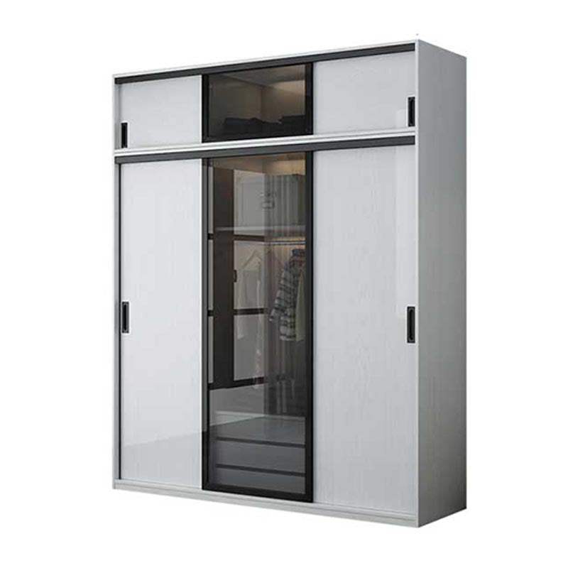 Glas en gemanipuleerde houten garderobe kast witte garderobe kast