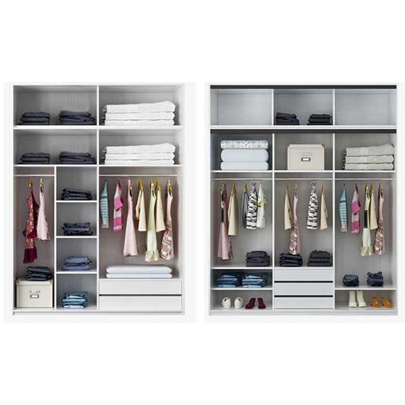 Glas en gemanipuleerde houten garderobe kast witte garderobe kast