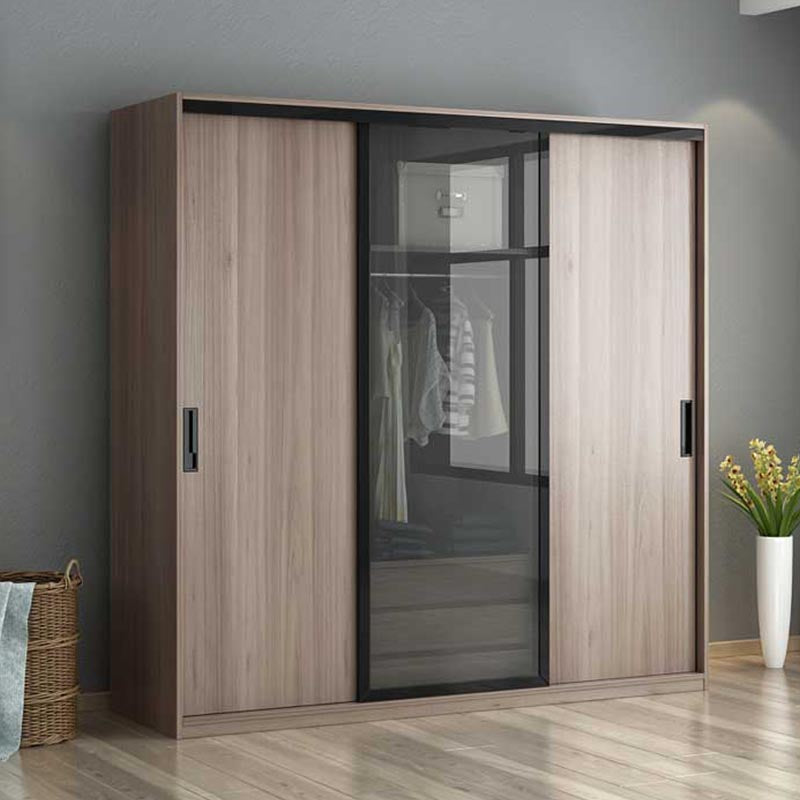 Glas en gemanipuleerde houten garderobe kast witte garderobe kast