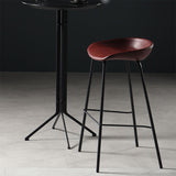 Contemporary Leather Counter Stools Metal Bar Stool for Living Room