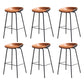 Contemporary Leather Counter Stools Metal Bar Stool for Living Room