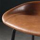 Contemporary Leather Counter Stools Metal Bar Stool for Living Room