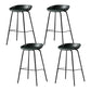 Contemporary Leather Counter Stools Metal Bar Stool for Living Room