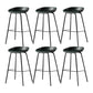 Contemporary Leather Counter Stools Metal Bar Stool for Living Room