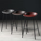 Contemporary Leather Counter Stools Metal Bar Stool for Living Room