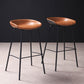 Contemporary Leather Counter Stools Metal Bar Stool for Living Room