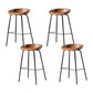 Contemporary Leather Counter Stools Metal Bar Stool for Living Room
