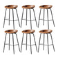 Contemporary Leather Counter Stools Metal Bar Stool for Living Room