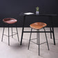 Contemporary Leather Counter Stools Metal Bar Stool for Living Room