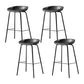 Contemporary Leather Counter Stools Metal Bar Stool for Living Room