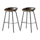 Contemporary Leather Counter Stools Metal Bar Stool for Living Room