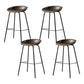 Contemporary Leather Counter Stools Metal Bar Stool for Living Room