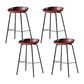 Contemporary Leather Counter Stools Metal Bar Stool for Living Room