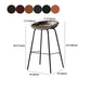 Contemporary Leather Counter Stools Metal Bar Stool for Living Room