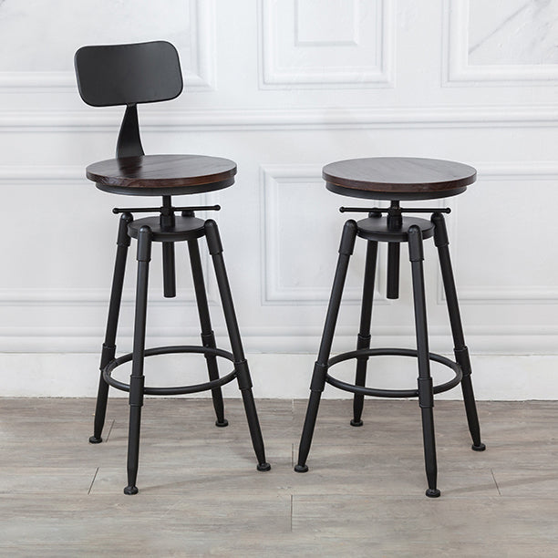 Modern Armless Rotatable Counter Stool Iron Cafe Bar Stool with Seat and Pedal Clearhalo 'Bar Furniture' 'Bar Stools' 'bar_stools' 'furn' 'furn_bar_stools' 'Furniture' 'Kitchen & Dining Furniture' 6075761