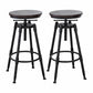 Modern Armless Rotatable Counter Stool Iron Cafe Bar Stool with Seat and Pedal Dark Brown Backless 2 Piece Set Clearhalo 'Bar Furniture' 'Bar Stools' 'bar_stools' 'furn' 'furn_bar_stools' 'Furniture' 'Kitchen & Dining Furniture' 6075763