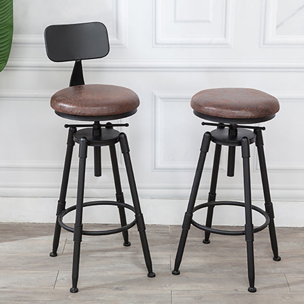 Modern Armless Rotatable Counter Stool Iron Cafe Bar Stool with Seat and Pedal Clearhalo 'Bar Furniture' 'Bar Stools' 'bar_stools' 'furn' 'furn_bar_stools' 'Furniture' 'Kitchen & Dining Furniture' 6075764