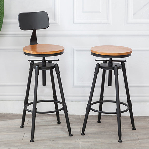 Modern Armless Rotatable Counter Stool Iron Cafe Bar Stool with Seat and Pedal Clearhalo 'Bar Furniture' 'Bar Stools' 'bar_stools' 'furn' 'furn_bar_stools' 'Furniture' 'Kitchen & Dining Furniture' 6075765