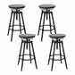 Modern Armless Rotatable Counter Stool Iron Cafe Bar Stool with Seat and Pedal Dark Brown Backless 4 Piece Set Clearhalo 'Bar Furniture' 'Bar Stools' 'bar_stools' 'furn' 'furn_bar_stools' 'Furniture' 'Kitchen & Dining Furniture' 6075766