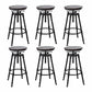 Modern Armless Rotatable Counter Stool Iron Cafe Bar Stool with Seat and Pedal Dark Brown Backless 6 Piece Set Clearhalo 'Bar Furniture' 'Bar Stools' 'bar_stools' 'furn' 'furn_bar_stools' 'Furniture' 'Kitchen & Dining Furniture' 6075768