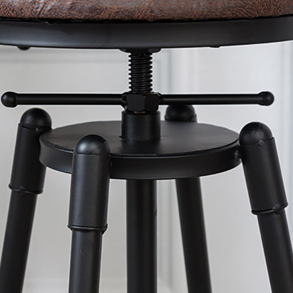 Modern Armless Rotatable Counter Stool Iron Cafe Bar Stool with Seat and Pedal Clearhalo 'Bar Furniture' 'Bar Stools' 'bar_stools' 'furn' 'furn_bar_stools' 'Furniture' 'Kitchen & Dining Furniture' 6075771