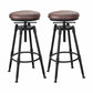 Modern Armless Rotatable Counter Stool Iron Cafe Bar Stool with Seat and Pedal Brown Backless 2 Piece Set Clearhalo 'Bar Furniture' 'Bar Stools' 'bar_stools' 'furn' 'furn_bar_stools' 'Furniture' 'Kitchen & Dining Furniture' 6075773