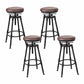 Modern Armless Rotatable Counter Stool Iron Cafe Bar Stool with Seat and Pedal Brown Backless 4 Piece Set Clearhalo 'Bar Furniture' 'Bar Stools' 'bar_stools' 'furn' 'furn_bar_stools' 'Furniture' 'Kitchen & Dining Furniture' 6075776