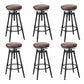 Modern Armless Rotatable Counter Stool Iron Cafe Bar Stool with Seat and Pedal Brown Backless 6 Piece Set Clearhalo 'Bar Furniture' 'Bar Stools' 'bar_stools' 'furn' 'furn_bar_stools' 'Furniture' 'Kitchen & Dining Furniture' 6075777