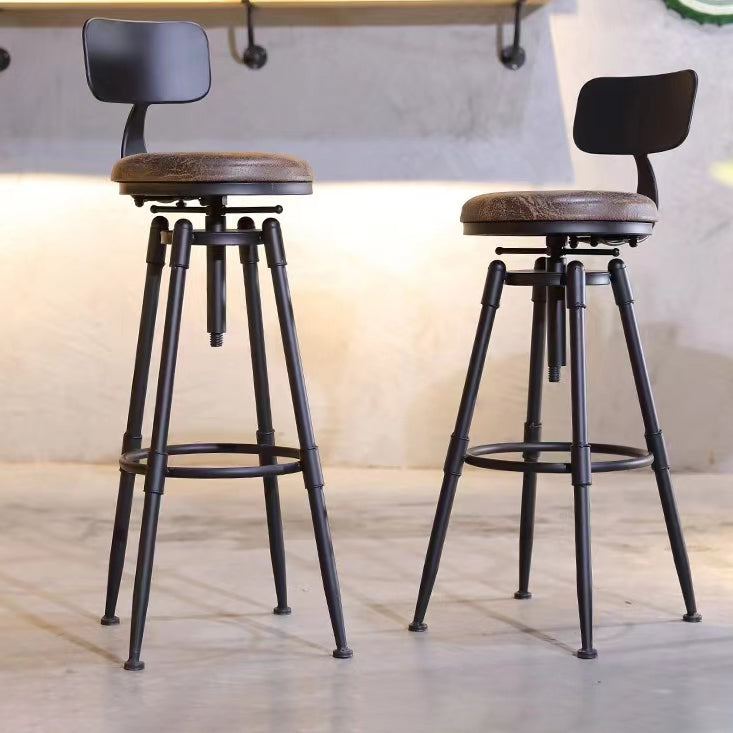 Modern Armless Rotatable Counter Stool Iron Cafe Bar Stool with Seat and Pedal Clearhalo 'Bar Furniture' 'Bar Stools' 'bar_stools' 'furn' 'furn_bar_stools' 'Furniture' 'Kitchen & Dining Furniture' 6075779