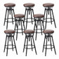 Modern Armless Rotatable Counter Stool Iron Cafe Bar Stool with Seat and Pedal Brown Backless 8 Piece Set Clearhalo 'Bar Furniture' 'Bar Stools' 'bar_stools' 'furn' 'furn_bar_stools' 'Furniture' 'Kitchen & Dining Furniture' 6075780