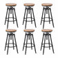 Modern Armless Rotatable Counter Stool Iron Cafe Bar Stool with Seat and Pedal Light Brown Backless 6 Piece Set Clearhalo 'Bar Furniture' 'Bar Stools' 'bar_stools' 'furn' 'furn_bar_stools' 'Furniture' 'Kitchen & Dining Furniture' 6075788