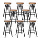 Modern Armless Rotatable Counter Stool Iron Cafe Bar Stool with Seat and Pedal Light Brown Backless 8 Piece Set Clearhalo 'Bar Furniture' 'Bar Stools' 'bar_stools' 'furn' 'furn_bar_stools' 'Furniture' 'Kitchen & Dining Furniture' 6075789