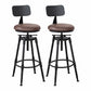 Modern Armless Rotatable Counter Stool Iron Cafe Bar Stool with Seat and Pedal Brown With Back 2 Piece Set Clearhalo 'Bar Furniture' 'Bar Stools' 'bar_stools' 'furn' 'furn_bar_stools' 'Furniture' 'Kitchen & Dining Furniture' 6075791
