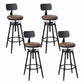 Modern Armless Rotatable Counter Stool Iron Cafe Bar Stool with Seat and Pedal Brown With Back 4 Piece Set Clearhalo 'Bar Furniture' 'Bar Stools' 'bar_stools' 'furn' 'furn_bar_stools' 'Furniture' 'Kitchen & Dining Furniture' 6075792