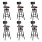 Modern Armless Rotatable Counter Stool Iron Cafe Bar Stool with Seat and Pedal Brown With Back 6 Piece Set Clearhalo 'Bar Furniture' 'Bar Stools' 'bar_stools' 'furn' 'furn_bar_stools' 'Furniture' 'Kitchen & Dining Furniture' 6075793