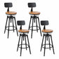 Modern Armless Rotatable Counter Stool Iron Cafe Bar Stool with Seat and Pedal Light Brown With Back 4 Piece Set Clearhalo 'Bar Furniture' 'Bar Stools' 'bar_stools' 'furn' 'furn_bar_stools' 'Furniture' 'Kitchen & Dining Furniture' 6075797