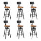 Modern Armless Rotatable Counter Stool Iron Cafe Bar Stool with Seat and Pedal Light Brown With Back 6 Piece Set Clearhalo 'Bar Furniture' 'Bar Stools' 'bar_stools' 'furn' 'furn_bar_stools' 'Furniture' 'Kitchen & Dining Furniture' 6075798